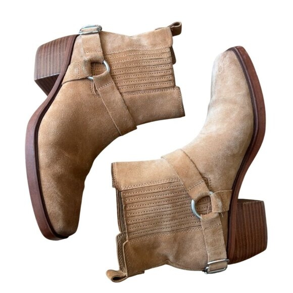 Sam Edelman Shoes - Sam Edelman Bellamie Suede Riding Heel Biker Boots Harness Size: 9